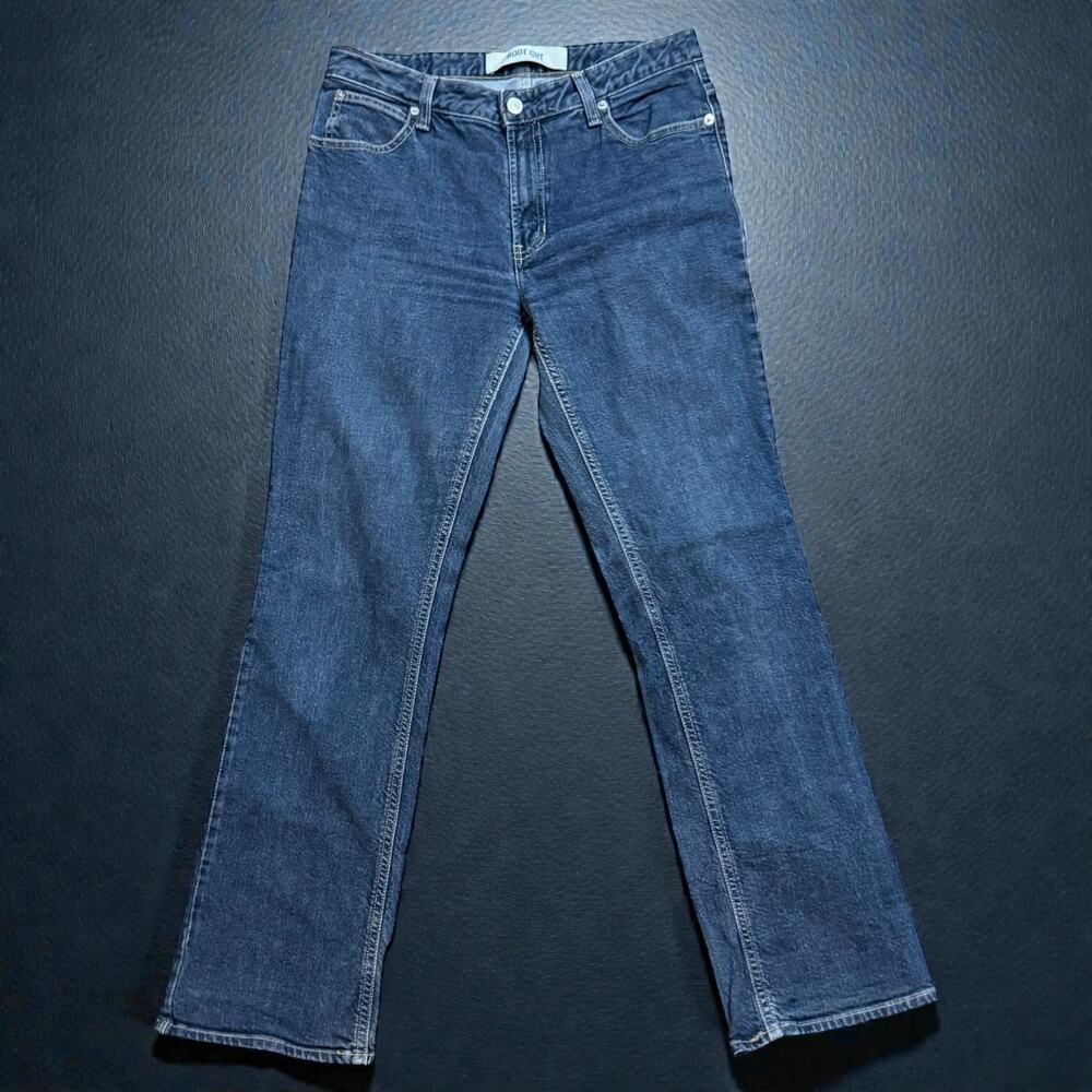 VTG Gap Jeans Womens Bootcut Stretch Medium Wash Y2K Distressing ~10 (30 waist)
